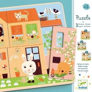 Drewniane puzzle - 3 plansze - Króliczki
