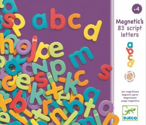 Drewniany alfabet magnetyczny - Małe literki