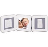 Ramka na zdjęcie + dwa odciski Double Print Frame Baby Art (biało-szara)