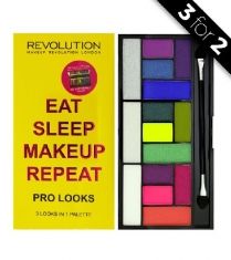 Makeup Revolution Pro Looks Palette 15 Zestaw cieni do powiek Eat Sleep Makeup Repeat (15 kolorów) 1