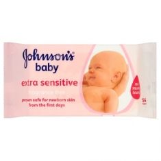 Johnson&Johnson Baby Chusteczki Extra Sensitive bezzapachowe do skóry wrażliwej   1 op.-56szt