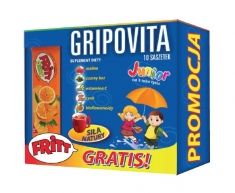 Gripovita Junior Suplement diety dla dzieci + cukierki Fritt  1 op.(10 sasz.)