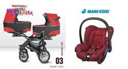 BabyActive Twinni wózek bliźniak 3w1 FOTEL MAXI COSI CITI NEW
