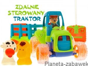 TRAKTOR STEROWANY + PRZYCZEPA + KROWA KOŃ