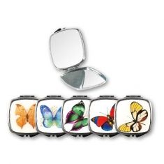 Top Choice Makijaż Lusterko kieszonkowe Butterfly owalne (85437)  1szt