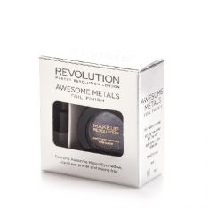 Makeup Revolution Awesome Metals Foil Finish Cień do powiek metaliczny+podkład Black Diamond  6g