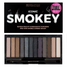 Makeup Revolution Redemption Palette 12 Zestaw cieni do powiek Iconic Smokey   13g (12 kolorów)