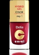 Delia Cosmetics Coral Hybrid Gel Emalia do paznokci nr 13  ciemno czerwony perłowy 11ml