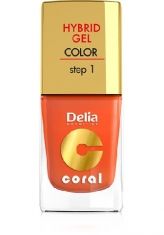 Delia Cosmetics Coral Hybrid Gel Emalia do paznokci nr 02 pomarańczowy 11ml