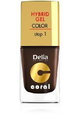 Delia Cosmetics Coral Hybrid Gel Emalia do paznokci nr 07 ciemna czekolada 11ml