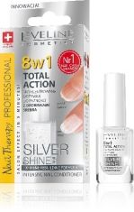 Eveline Nail Therapy Lakier odżywka Total Therapy 8w1 Silver Shine  12ml