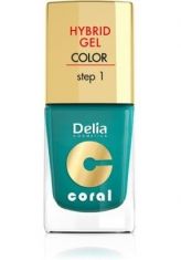 Delia Cosmetics Coral Hybrid Gel Emalia do paznokci nr 10 metaliczna zieleń 11ml