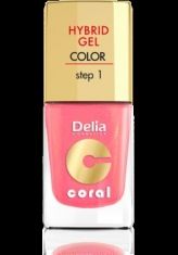 Delia Cosmetics Coral Hybrid Gel Emalia do paznokci nr 16 ciepły ?redni róż 11ml