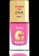 Delia Cosmetics Coral Hybrid Gel Emalia do paznokci nr 22 landrynkowy róż 11ml