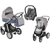 Wózek wielofunkcyjny 3w1 Lupo Dotty Baby Design + Cabrio Fix GRATIS (niebieski)