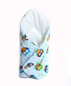 Rożek Becik niemowlęcy usztywniony - Sowy Błękitne