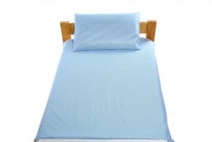 Pościel 2-el do łóżeczka 90x120 cm - Paseczki Niebieskie