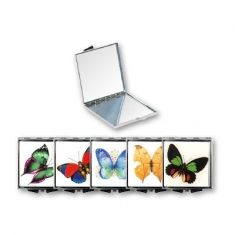 Top Choice Makijaż Lusterko kieszonkowe Butterfly kwadratowe (85420)  1szt