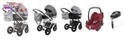 TAKO OMEGA WHITE/BLACK/GREY 4W1 MAXI COSI PEBBLE + BAZA FAMILYFIX