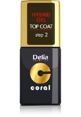 Delia Cosmetics Coral Hybrid Gel Emalia do paznokci Top Coat  11ml