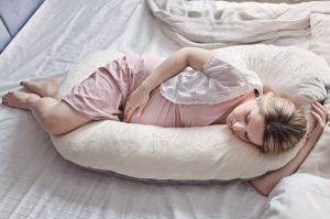 Poduszka dla kobiet w ciąży - kremowo-szara