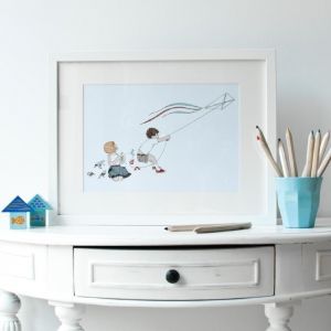 Obrazek w ramce - Dzieci z latawcem