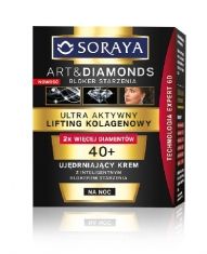 Soraya Art and Diamonds Ultra Aktywny Lifting Kolagenowy Ujędrniajšcy krem na noc 40+  50ml  new